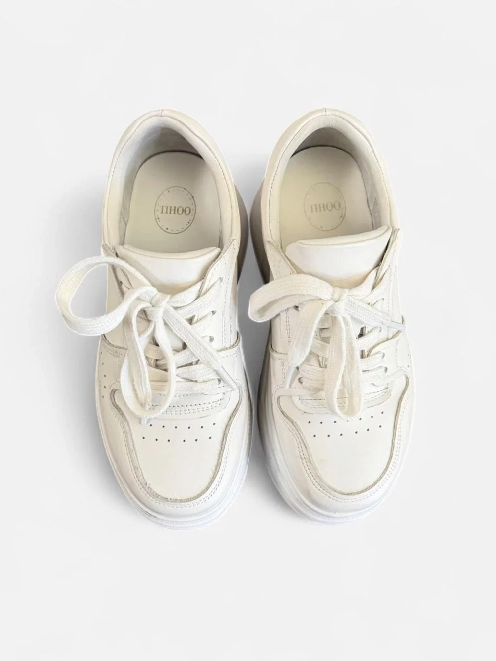 white platform sneakers